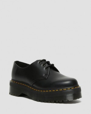 Black Women's Dr Martens 1461 Smooth Leather Platform Shoes | PH_Dr65994